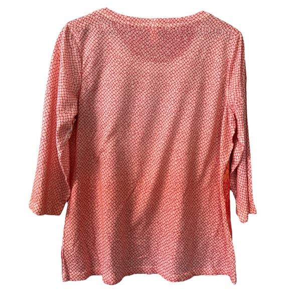 Chico’s Embellished 3/4 Sleeve Geo Print Scoop Neck Top Size 2 | Large (12) - Picture 3 of 6